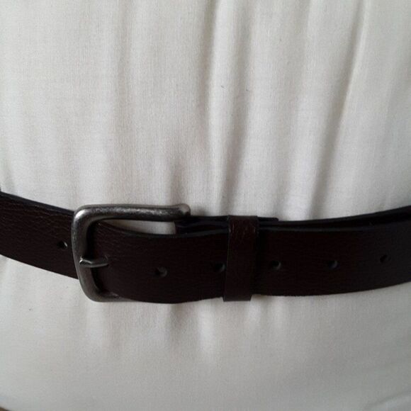 Mens Brown Leather Belt size M - Picture 1 of 10